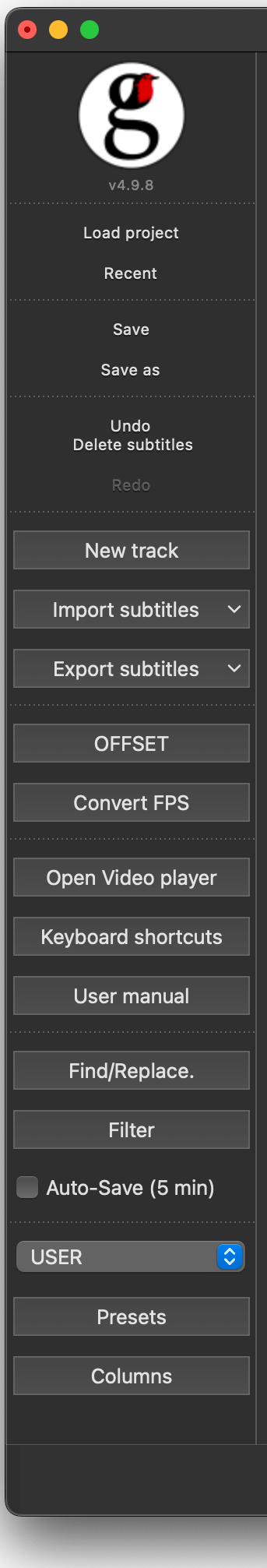 Menu bar