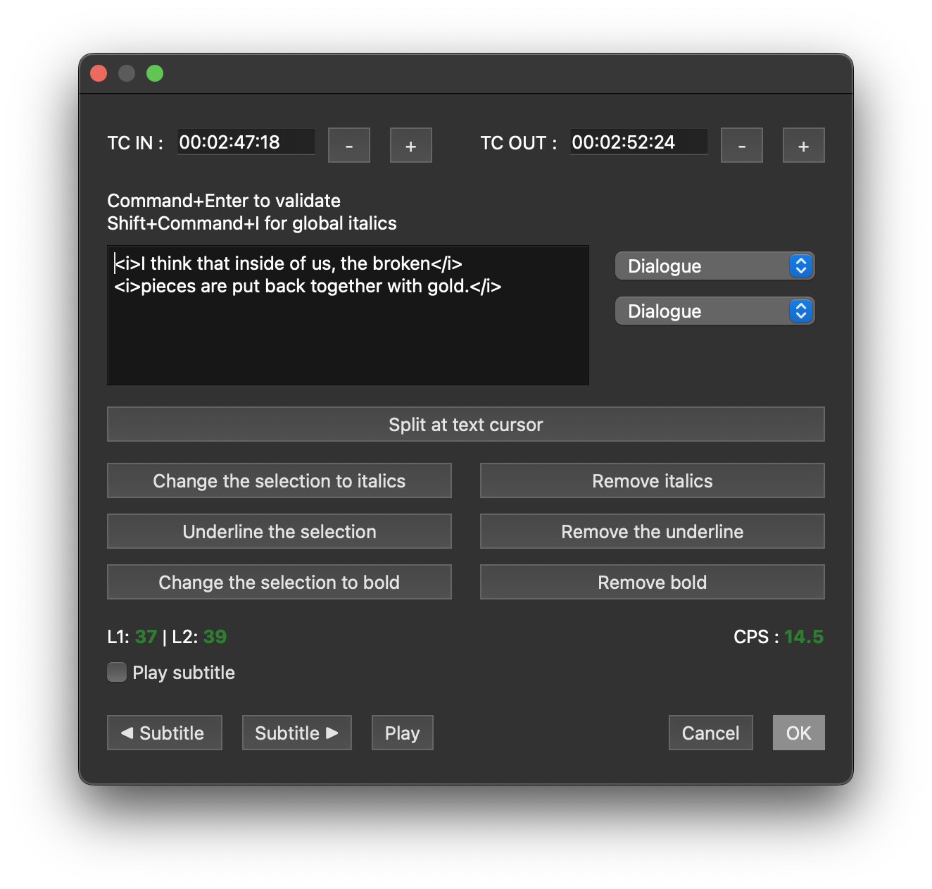 Subtilte Dialog