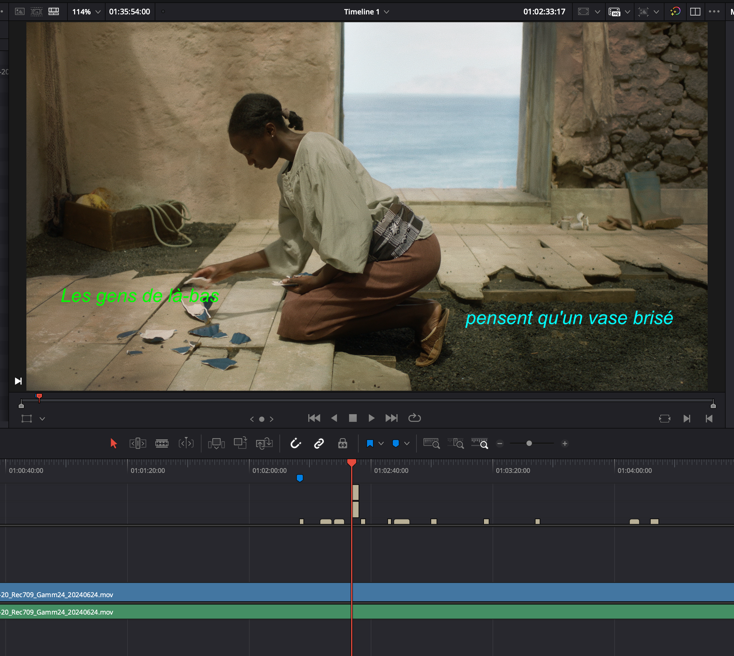 Rougegorge Subtitles — Davinci Resolve optimised